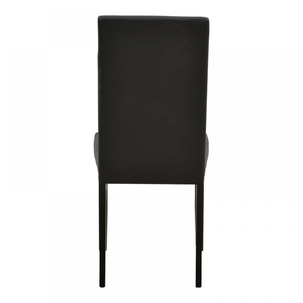 Καρέκλα Zeben pakoworld μαύρο PU με πόδι μαύρο rubberwood 43,5x55,5x93,5εκ