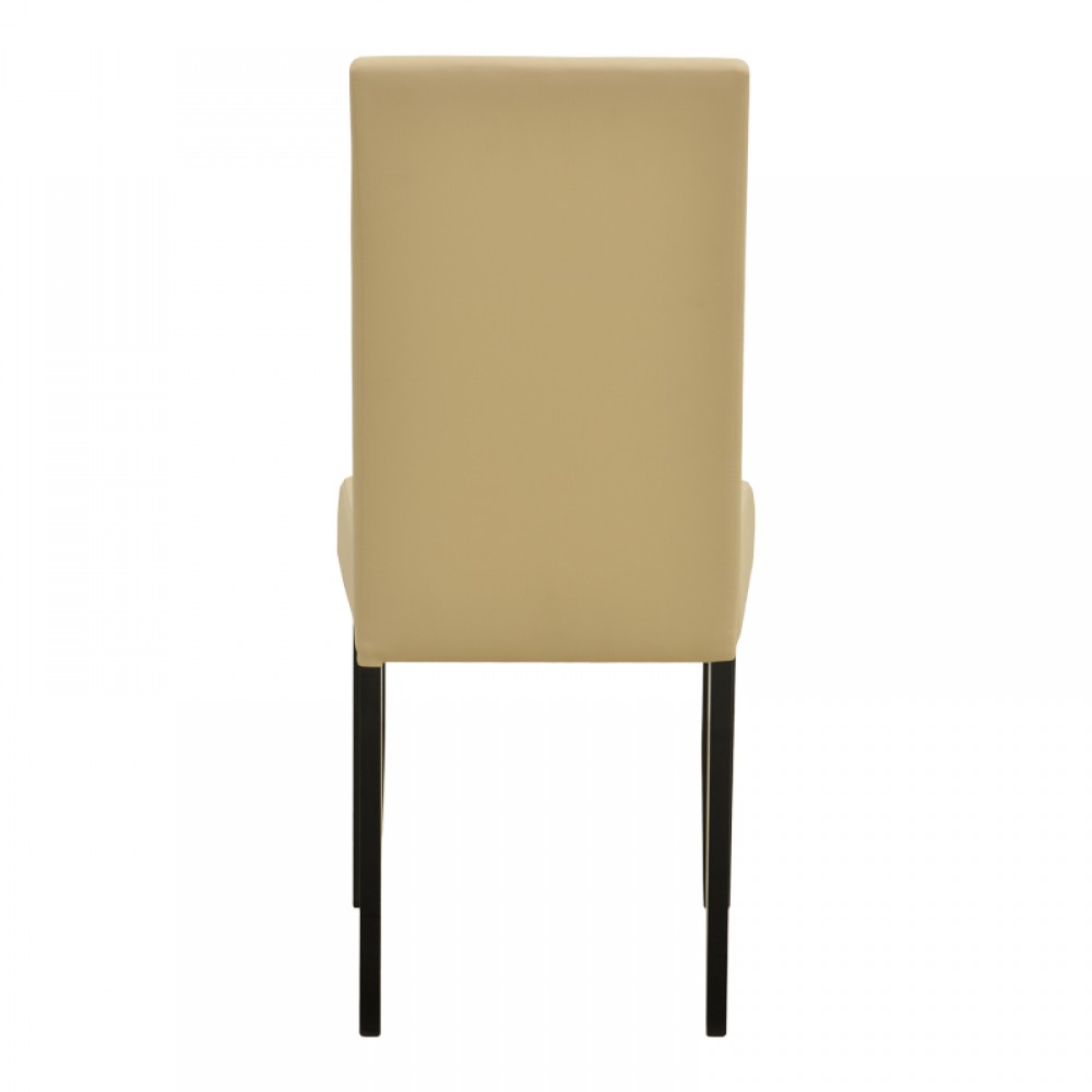 Καρέκλα Zeben pakoworld εκρού PU με πόδι μαύρο rubberwood 43,5x55,5x93,5εκ