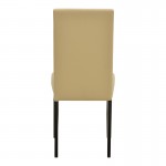 Καρέκλα Zeben pakoworld εκρού PU με πόδι μαύρο rubberwood 43,5x55,5x93,5εκ