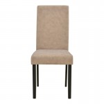 Καρέκλα Zeben pakoworld μπεζ ύφασμα με πόδι μαύρο rubberwood 43,5x55,5x93,5εκ