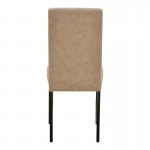 Καρέκλα Zeben pakoworld μπεζ ύφασμα με πόδι μαύρο rubberwood 43,5x55,5x93,5εκ