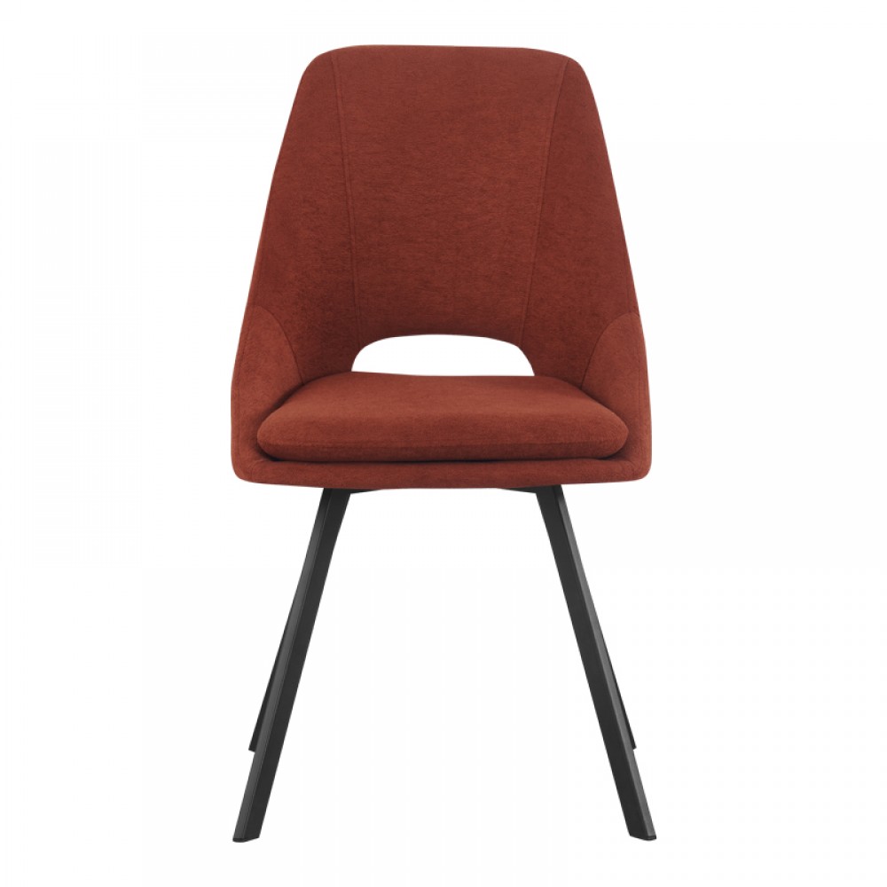 Καρέκλα Initiate pakoworld terracotta ύφασμα-πόδι μαύρο μέταλλο 48x57x85εκ