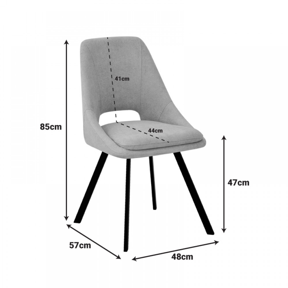 Καρέκλα Initiate pakoworld πράσινο ύφασμα-πόδι μαύρο μέταλλο 48x57x85εκ