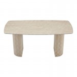 Τραπέζι Loosir pakoworld mdf-sandstone σε όψη τραβερτίνας 180x90x74εκ