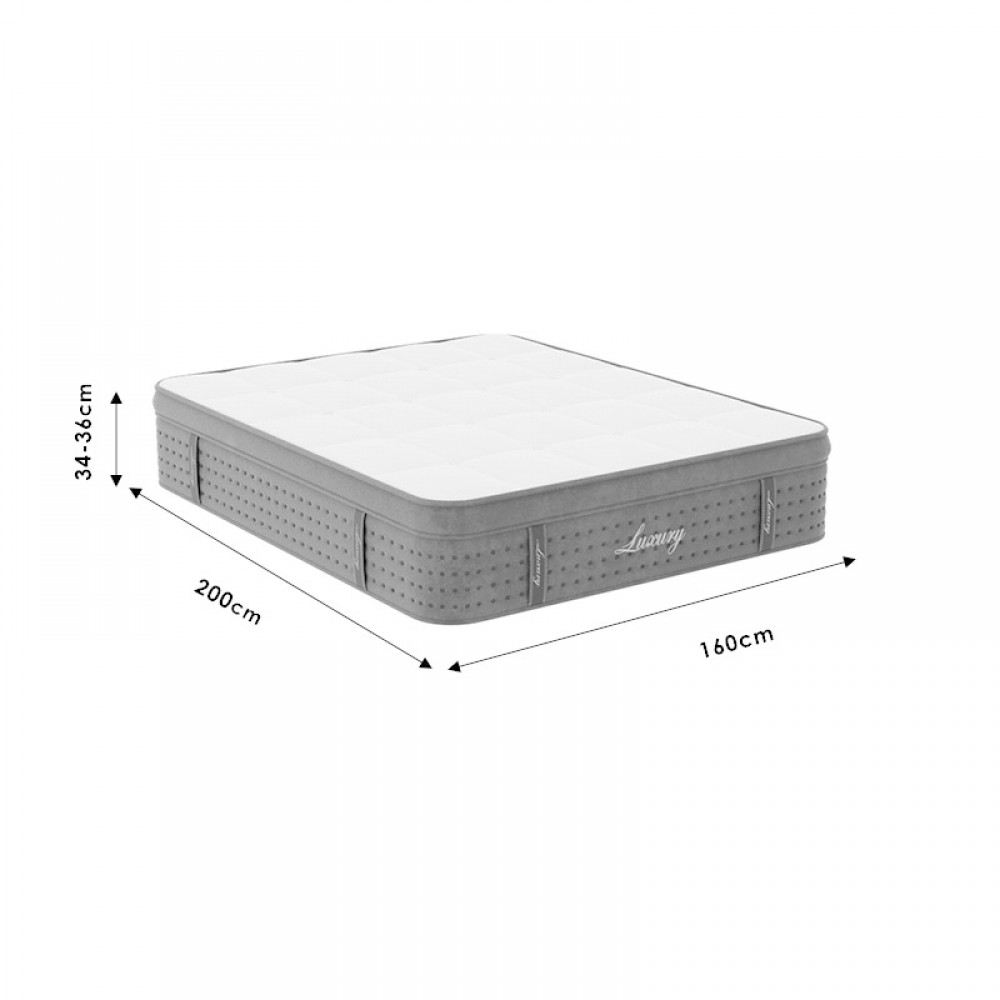 Στρώμα Luxury pakoworld pocket spring+gel memory foam+latex 34-36cm 160x200εκ