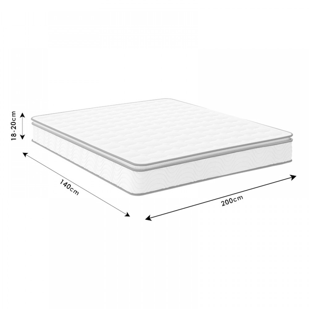 Στρώμα Perfecto pakoworld Continuous springs μονής όψης ανώστρωμα 18-20cm 140x200εκ
