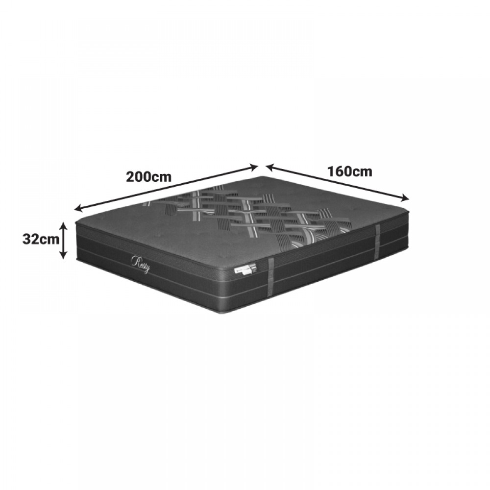 Στρώμα Resty pakoworld pocket spring μονής όψης με ενσωματωμένο ανώστρωμα 26cm 160x200εκ