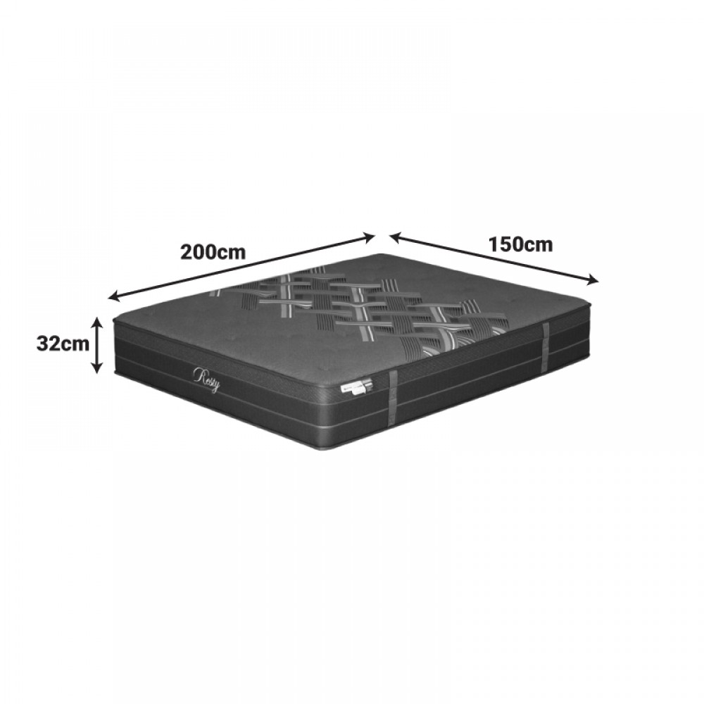 Στρώμα Resty pakoworld pocket spring μονής όψης με ενσωματωμένο ανώστρωμα 32cm 150x200εκ