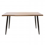 Τραπέζι Neve pakoworld MDF καρυδί-πόδι μεταλλικό μαύρο 140x80x75εκ