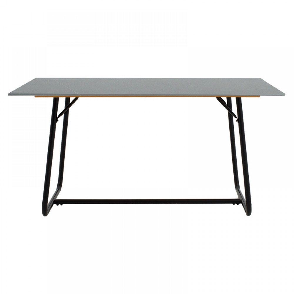 Τραπέζι Revello pakoworld sintered stone μαύρο μαρμάρου-μαύρο 150x90x75εκ