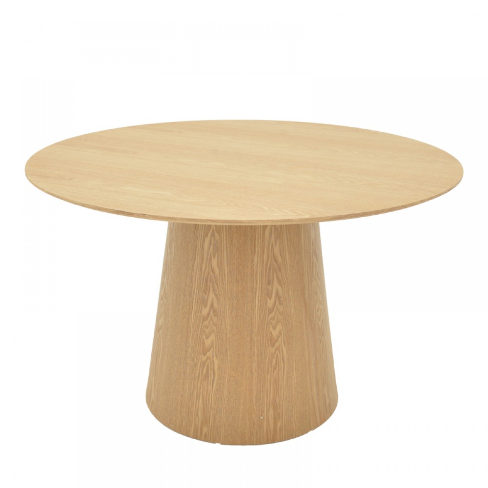 Τραπέζι Kayano pakoworld mdf σε φυσική απόχρωση Φ120x72εκ