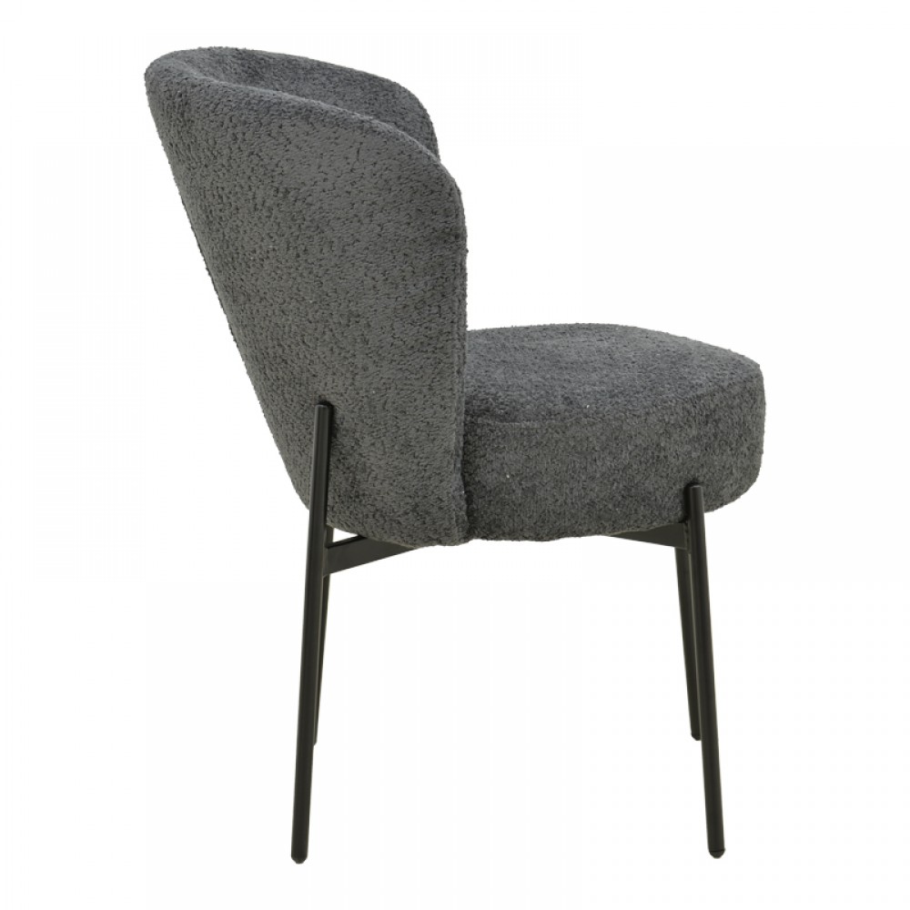 Καρέκλα Houlian pakoworld ανθρακί ύφασμα-πόδι μαύρο μέταλλο 44x66x89εκ