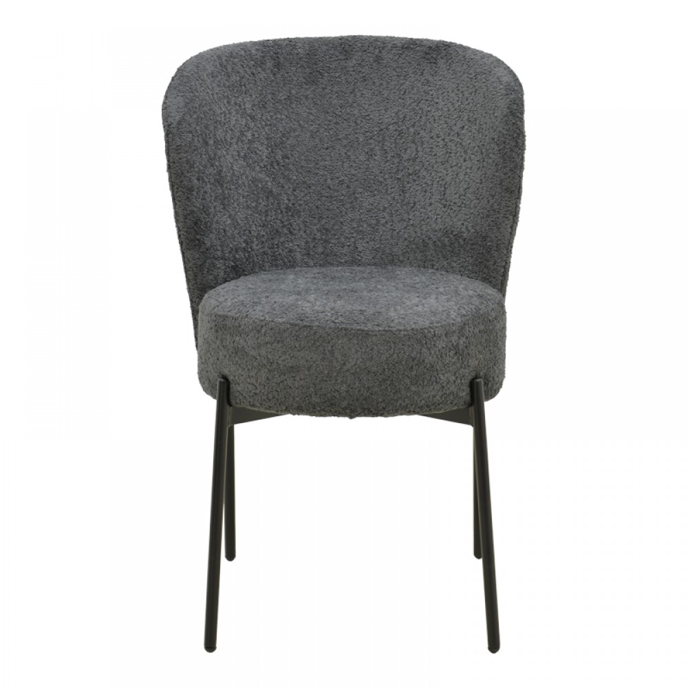 Καρέκλα Houlian pakoworld ανθρακί ύφασμα-πόδι μαύρο μέταλλο 44x66x89εκ