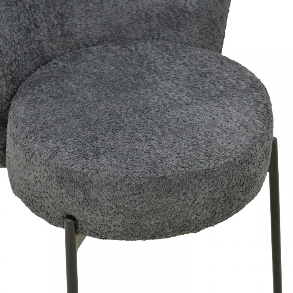 Καρέκλα Houlian pakoworld ανθρακί ύφασμα-πόδι μαύρο μέταλλο 44x66x89εκ