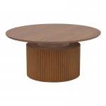 Τραπέζι σαλονιού Opols pakoworld mdf καρυδί Φ90x42εκ