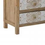 Συρταριέρα Inart 3-50-245-0017 ξύλο φυσικό-λευκό 50x32x61εκ