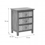 Συρταριέρα Inart 3-50-245-0017 ξύλο φυσικό-λευκό 50x32x61εκ