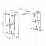 Γραφείο Honey pakoworld χρώμα λευκό - light oak 140x60x75εκ
