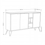 Μπουφές Clara pakoworld λευκό 142x35.5x83εκ