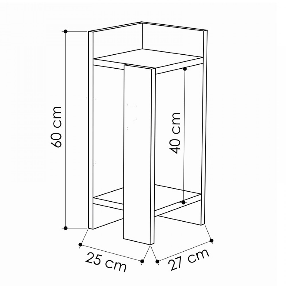 Κομοδίνο Immerse pakoworld σετ 2 τμχ. λευκό 27x25x60εκ