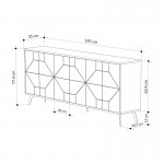 Μπουφές Dune pakoworld σε φυσική απόχρωση 181x35x77.4εκ