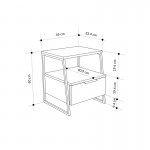 Κομοδίνο Johana pakoworld μαύρο-λευκό 45x40x50εκ