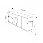 Μπουφές Gora pakoworld σε λευκή με μόκα απόχρωση  180x35.6x82εκ