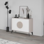 Μπουφές Gora pakoworld σε μόκα - λευκή απόχρωση 110x35.6x82εκ