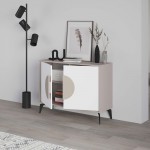 Μπουφές Gora pakoworld σε μόκα - λευκή απόχρωση 110x35.6x82εκ