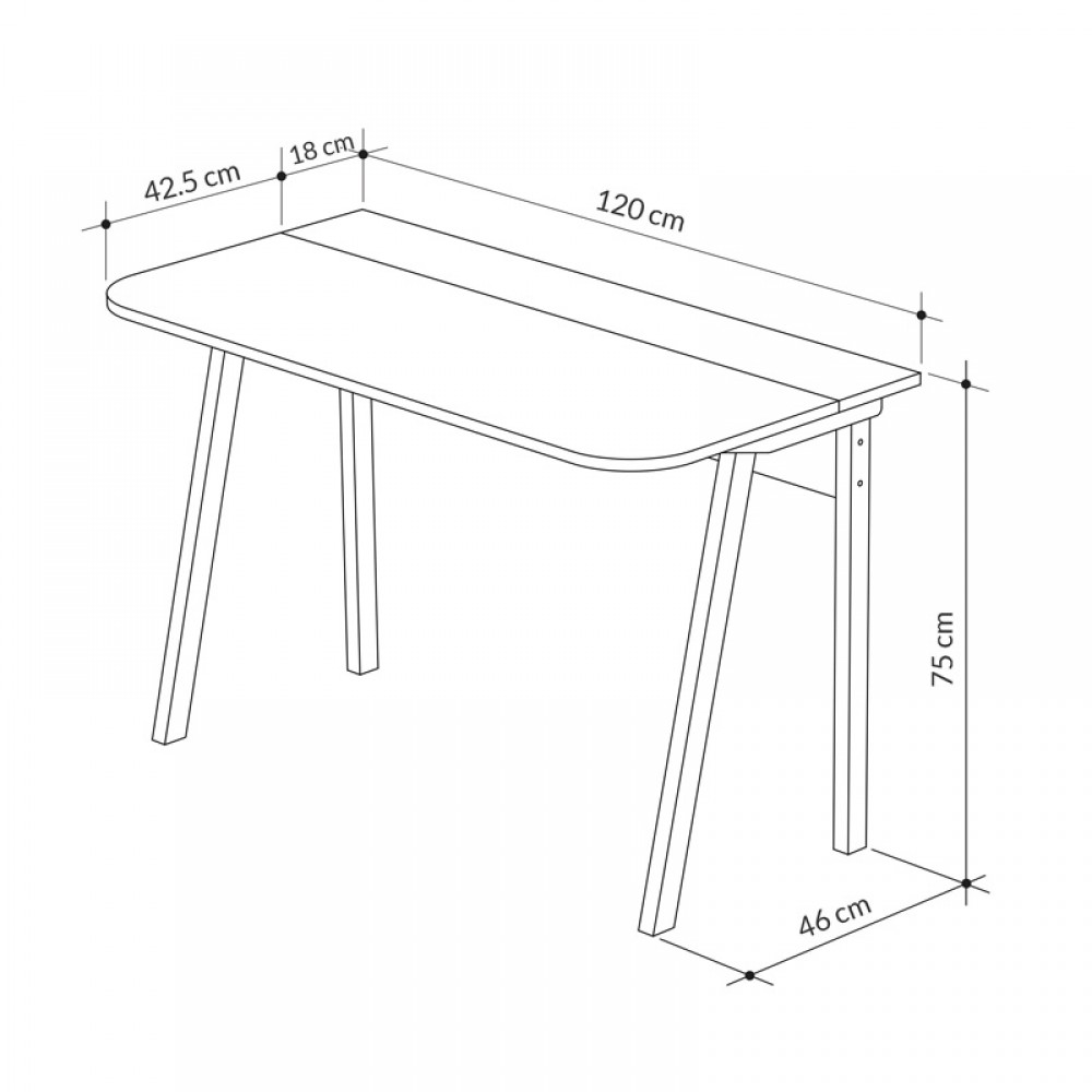 Γραφείο Malia pakoworld σε oak απόχρωση 120x60.5x75εκ