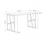 Γραφείο Honey pakoworld σε λευκή-ανθρακί απόχρωση 137x60x75εκ