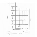 Βιβλιοθήκη Manco pakoworld σε oak απόχρωση 122x25.5x188εκ
