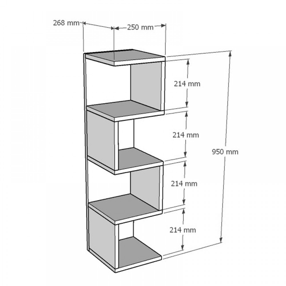 Ραφιέρα επιδαπέδια Pratel pakoworld σε oak απόχρωση 25x27x95εκ