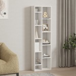 Βιβλιοθήκη Minicu pakoworld σε λευκή απόχρωση  44,4x19,6x150εκ