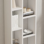 Βιβλιοθήκη Minicu pakoworld σε λευκή απόχρωση  44,4x19,6x150εκ