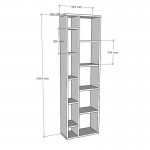 Βιβλιοθήκη Minicu pakoworld σε oak απόχρωση  44,4x19,6x150εκ