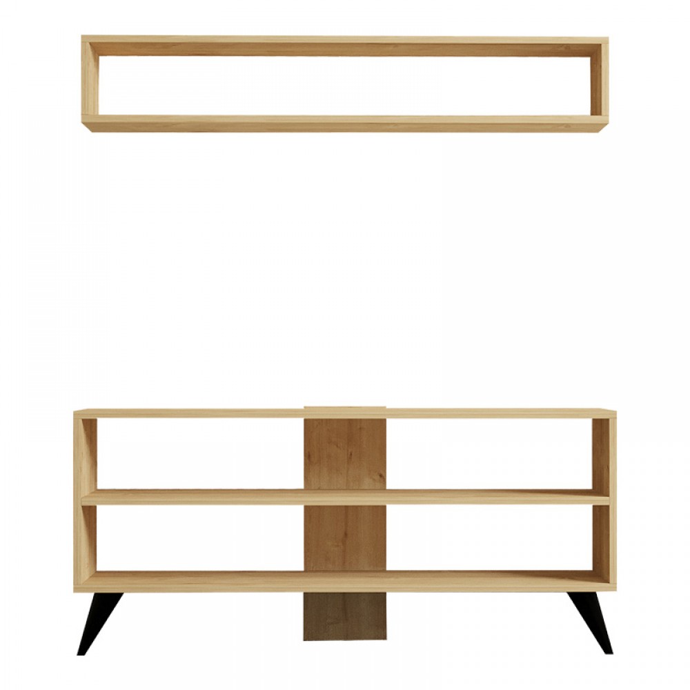 Σύνθετο σαλονιού Prestige pakoworld σε oak απόχρωση 120x29,6x50εκ