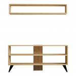 Σύνθετο σαλονιού Prestige pakoworld σε oak απόχρωση 120x29,6x50εκ