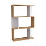 Βιβλιοθήκη Kadu pakoworld σε oak-λευκή απόχρωση  72x22x108εκ