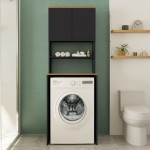 Έπιπλο πλυντηρίου Rano pakoworld ανθρακί-sonoma 65x60x184εκ