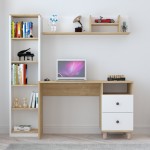 Σύνθεση γραφείου Kontor pakoworld sonoma-λευκό 160x50x162εκ