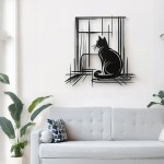 Διακοσμητικό τοίχου Caten pakooworld μαύρο μεταλλικό 50x1,5x50εκ