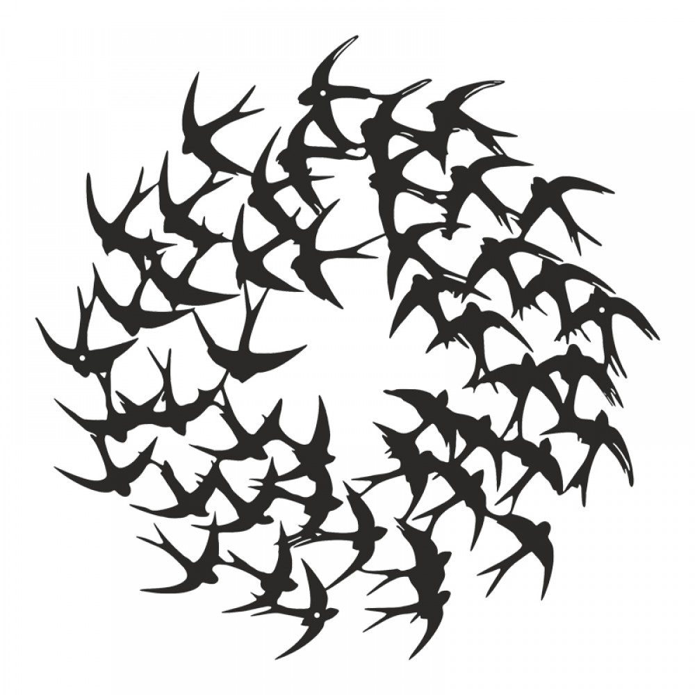 Διακοσμητικό τοίχου Swarm pakooworld μαύρο μεταλλικό Φ50x1,5εκ