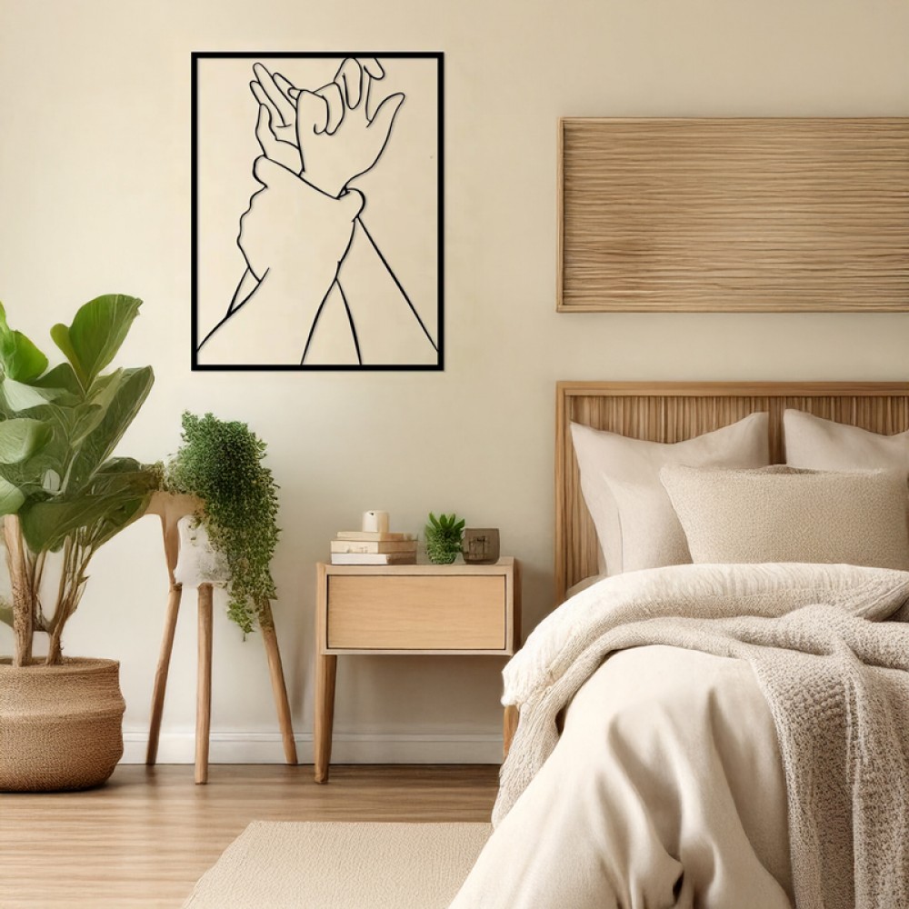 Διακοσμητικό τοίχου Handia pakooworld μαύρο μεταλλικό 40x1,5x50εκ