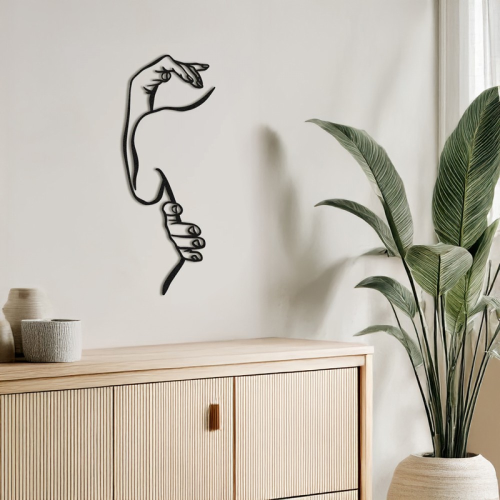 Διακοσμητικό τοίχου Femalo pakooworld μαύρο μεταλλικό 20x1,5x50εκ