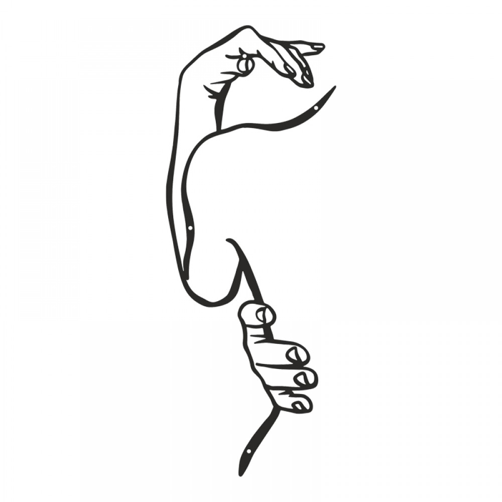 Διακοσμητικό τοίχου Femalo pakooworld μαύρο μεταλλικό 20x1,5x50εκ