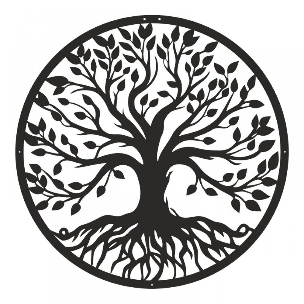 Διακοσμητικό τοίχου Treelife pakooworld μαύρο μεταλλικό Φ80x1,5εκ