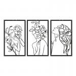 Διακοσμητικό τοίχου Witho pakooworld σετ 3τεμ μαύρο μεταλλικό 30x1,5x50εκ