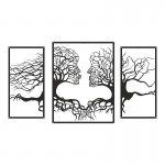 Διακοσμητικό τοίχου Connecto pakooworld σετ 3τεμ μαύρο μεταλλικό