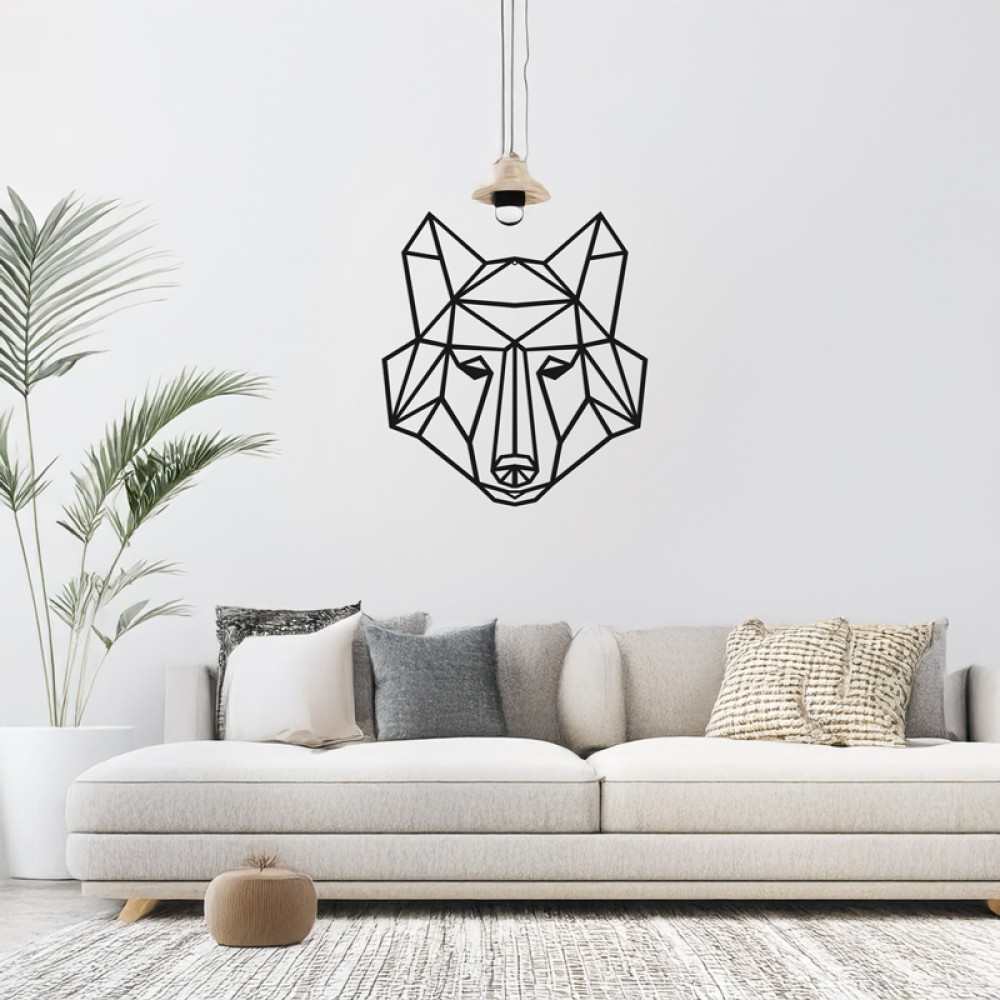 Διακοσμητικό τοίχου Wolfo pakooworld μαύρο μεταλλικό 40x1,5x40εκ